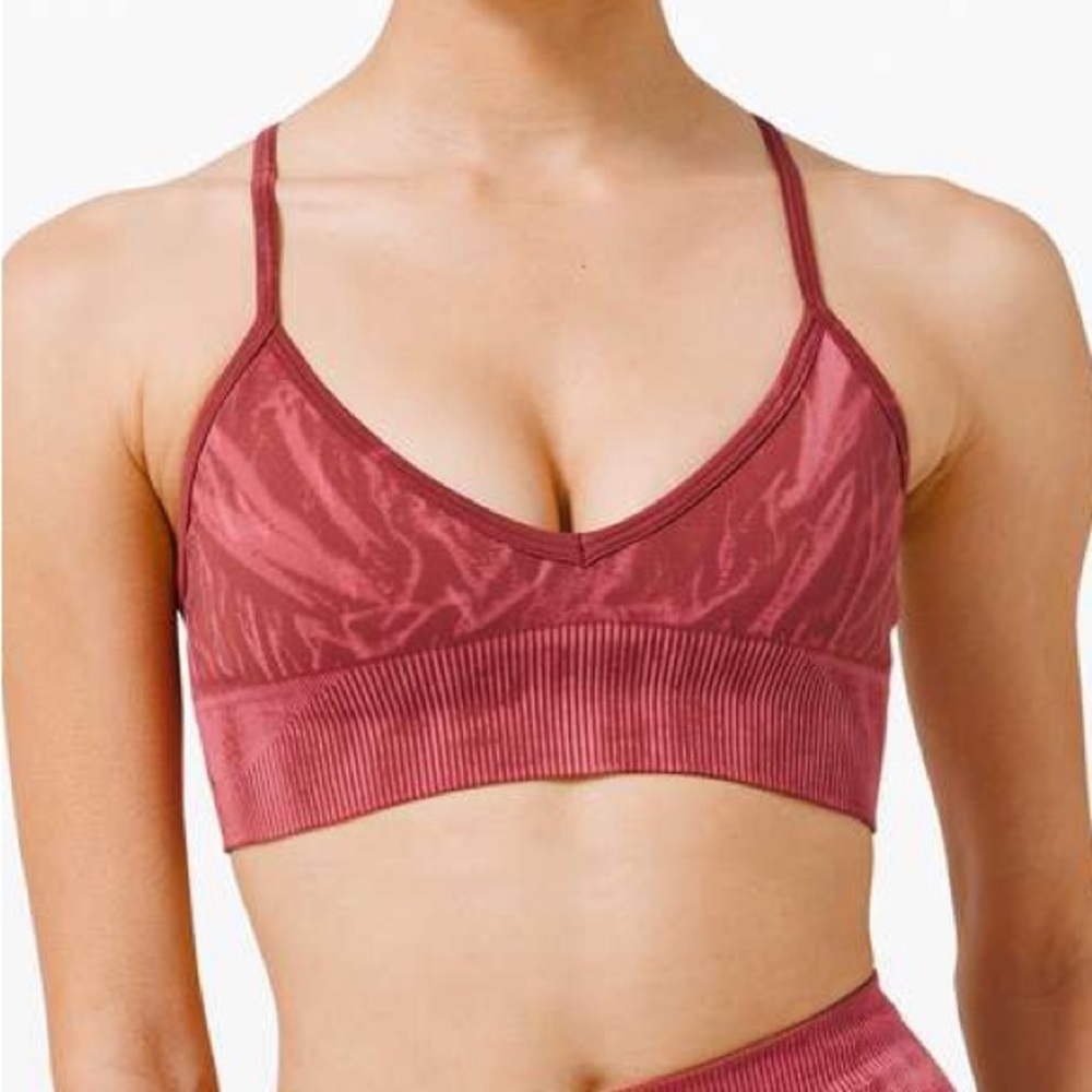 Lululemon Ebb To Street Bra A/B Cup Wash Stone Wash Chianti size 6